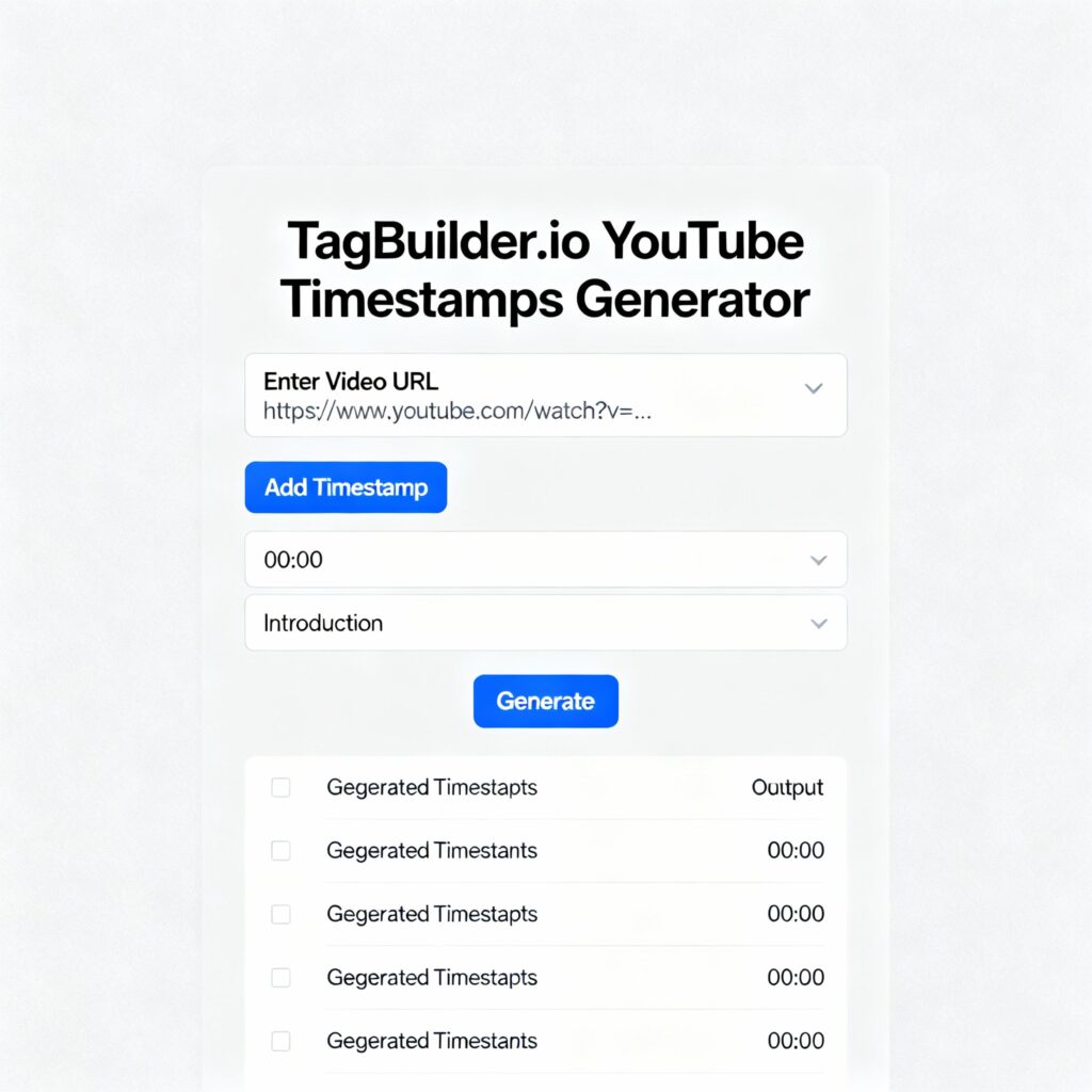 YouTube Timestamp Link Generator YouTube Timestamp Link Generator
