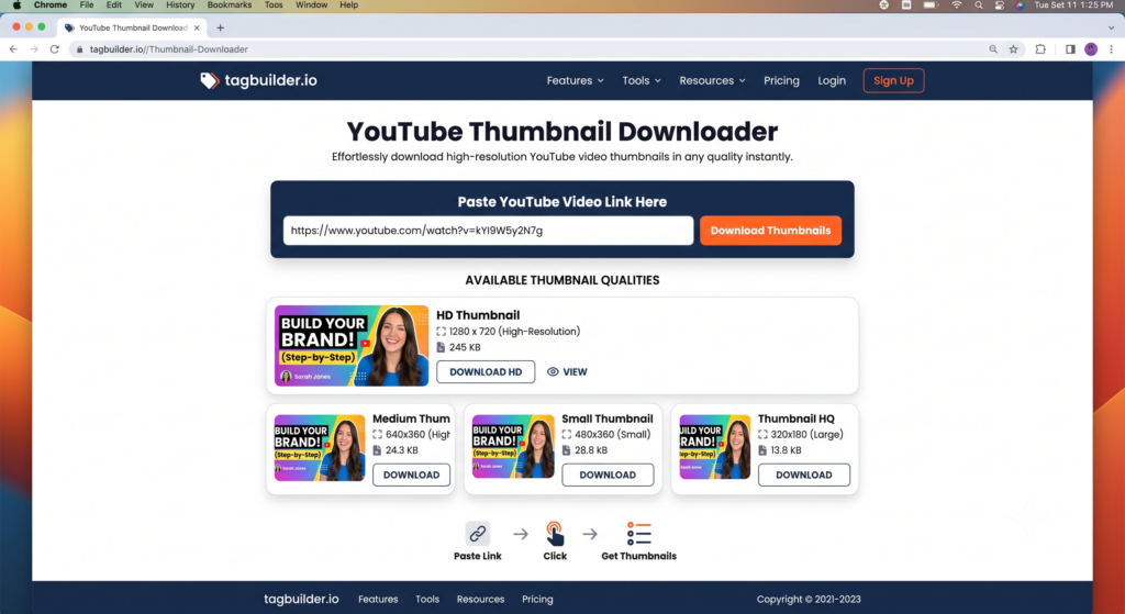 YouTube Thumbnail Downloader